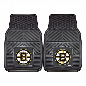 Fan Mat Floor Mat - Universal Fit Black Vinyl Set of 2 - 10497