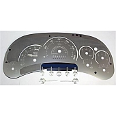 US Speedo Gauge Face Overlay - Silver Daytime Color/ White Letter Color - SSGM15W