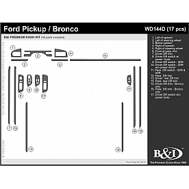 B & I Fender Dash Panel Trim WD144DSNB
