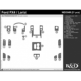 B & I Fender Dash Panel Trim WD534MRBA