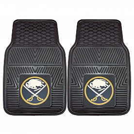 Fan Mat Floor Mat - Universal Fit Black Vinyl Set of 2 - 10508
