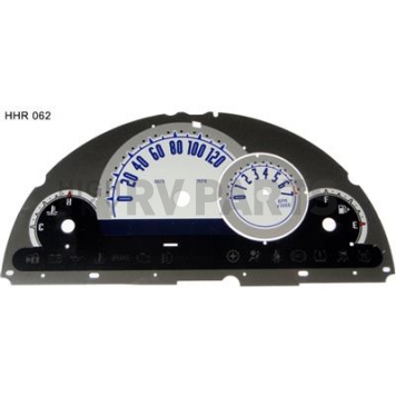 US Speedo Gauge Face Overlay - Silver Daytime Color/ Black Letter Color - HHR062