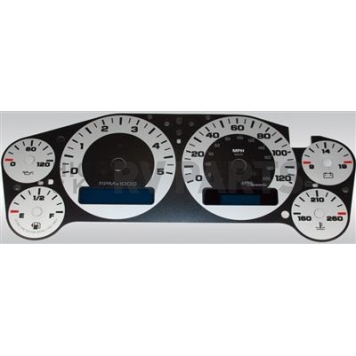 US Speedo Gauge Face Overlay - Silver Daytime Color/ Black Letter Color - 9001200742
