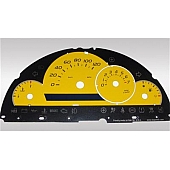 US Speedo Gauge Face Overlay - Yellow Daytime Color/ Black Letter Color - HHR063