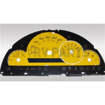 US Speedo Gauge Face Overlay - Yellow Daytime Color/ Black Letter Color - HHR063