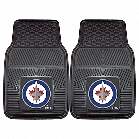Fan Mat Floor Mat - Universal Fit Black Vinyl Set of 2 - 10519