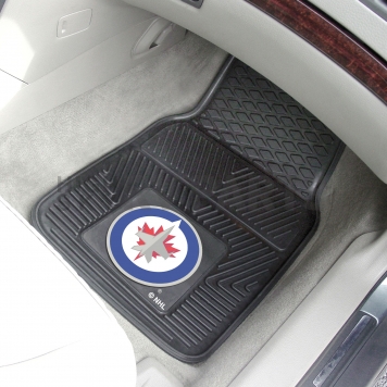Fan Mat Floor Mat - Universal Fit Black Vinyl Set of 2 - 10519-1