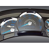 US Speedo Gauge Face Overlay - Silver Daytime Color/ Red Letter Color - SSGM16R