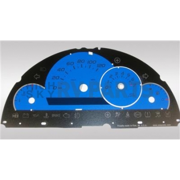 US Speedo Gauge Face Overlay - Red Daytime Color/ White Letter Color - HHR064