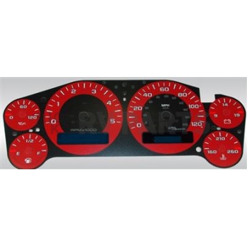 US Speedo Gauge Face Overlay - Red Daytime Color/ White Letter Color - 9001200745