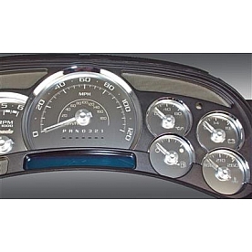 US Speedo Gauge Face Overlay - Silver Daytime Color/ White Letter Color - SSGM16W