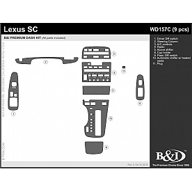 B & I Fender Dash Panel Trim WD157CSC