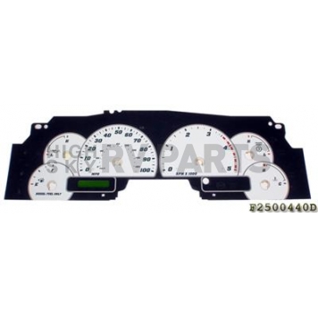 US Speedo Gauge Face Overlay - White Daytime Color/ Black Letter Color - F2500440D