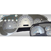 US Speedo Gauge Face Overlay - Silver Daytime Color/ Blue Letter Color - SSGM20B