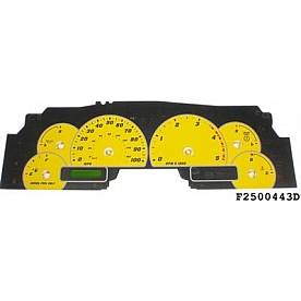 US Speedo Gauge Face Overlay - Yellow Daytime Color/ Black Letter Color - F2500443D