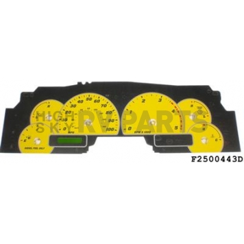 US Speedo Gauge Face Overlay - Yellow Daytime Color/ Black Letter Color - F2500443D