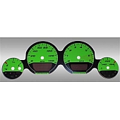 US Speedo Gauge Face Overlay - Green Daytime Color/ White Letter Color - MAG0611