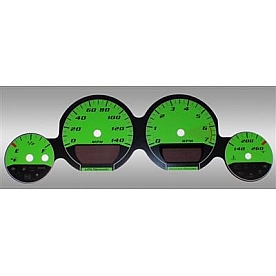 US Speedo Gauge Face Overlay - Green Daytime Color/ White Letter Color - MAG0611