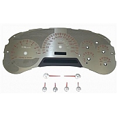 US Speedo Gauge Face Overlay - Silver Daytime Color/ Red Letter Color - SSGM20R
