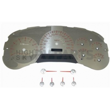 US Speedo Gauge Face Overlay - Silver Daytime Color/ Red Letter Color - SSGM20R