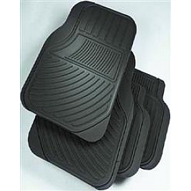 Rubber Queen Floor Mat - Cut-To-Fit Rubber Black Set of 4 - 70751