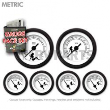 Aurora Instuments Gauge Face Overlay - Fiber White Daytime Color/ Black Letter Color - 8417