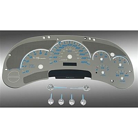 US Speedo Gauge Face Overlay - Silver Daytime Color/ Blue Letter Color - SSGM01BK