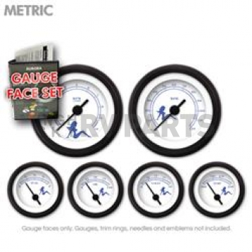 Aurora Instuments Gauge Face Overlay - Fiber White Daytime Color/ Blue Letter Color - 8418