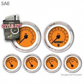 Aurora Instuments Gauge Face Overlay - Fiber Orange Daytime Color/ Black Letter Color - 1450
