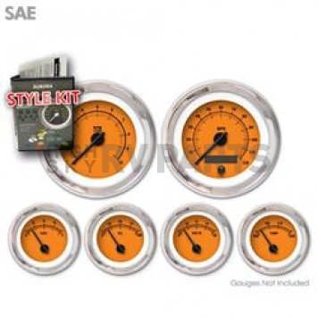 Aurora Instuments Gauge Face Overlay - Fiber Orange Daytime Color/ Black Letter Color - 1450