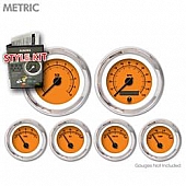 Aurora Instuments Gauge Face Overlay - Fiber Orange Daytime Color/ Black Letter Color - 5081