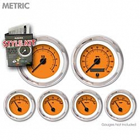 Aurora Instuments Gauge Face Overlay - Fiber Orange Daytime Color/ Black Letter Color - 5081