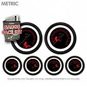 Aurora Instuments Gauge Face Overlay - Fiber Black Daytime Color/ Red Letter Color - 8421