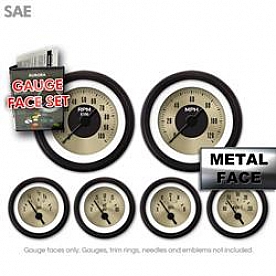 Aurora Instuments Gauge Face Overlay - Fiber Gold Daytime Color/ Black Letter Color - 8830