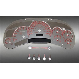 US Speedo Gauge Face Overlay - Silver Daytime Color/ Red Letter Color - SSGM02R