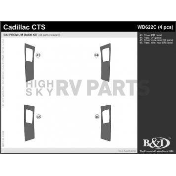 B & I Fender Dash Panel Trim WD622CSCD-1