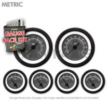 Aurora Instuments Gauge Face Overlay - Fiber Gray Daytime Color/ White Letter Color - 8424