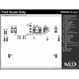 B & I Fender Dash Panel Trim WD820BSDB