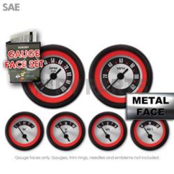Aurora Instuments Gauge Face Overlay - Fiber Metal Daytime Color/ White Letter Color - 8926