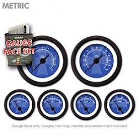 Aurora Instuments Gauge Face Overlay - Fiber Blue Daytime Color/ White Letter Color - 8426