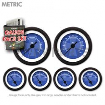 Aurora Instuments Gauge Face Overlay - Fiber Blue Daytime Color/ White Letter Color - 8426