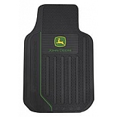 Plasticolor Floor Mat - Universal Fit Rubber John Deere Logo Set of 2 - 001634R01