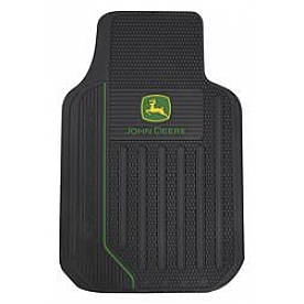 Plasticolor Floor Mat - Universal Fit Rubber John Deere Logo Set of 2 - 001634R01
