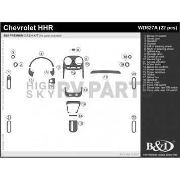 B & I Fender Dash Panel Trim WD627ADRW
