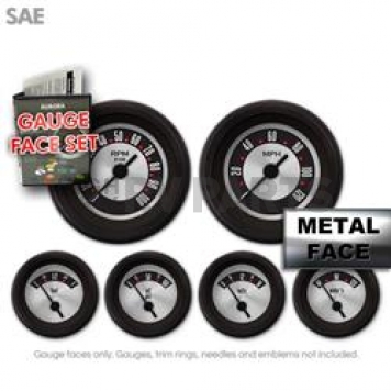 Aurora Instuments Gauge Face Overlay - Fiber Metal Daytime Color/ White Letter Color - 9046