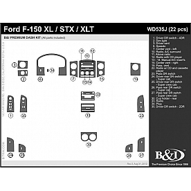 B & I Fender Dash Panel Trim WD535JSNB