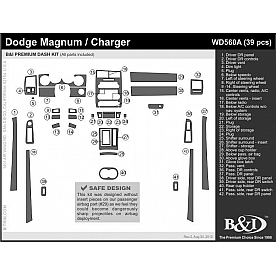B & I Fender Dash Panel Trim WD560ADC6