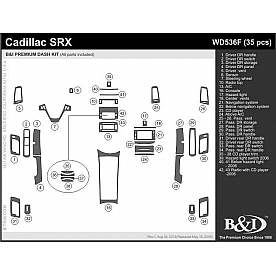 B & I Fender Dash Panel Trim WD536FSCD