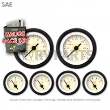 Aurora Instuments Gauge Face Overlay - Fiber Tan Daytime Color/ Red Letter Color - 8250