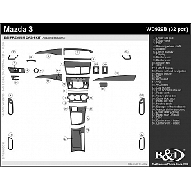 B & I Fender Dash Panel Trim WD929BDCF